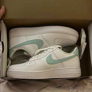 Nike AF1 White and Mint Green